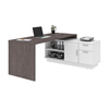 Bestar Equinox L-Shaped Desk, Bark Gray/White 115420-000047